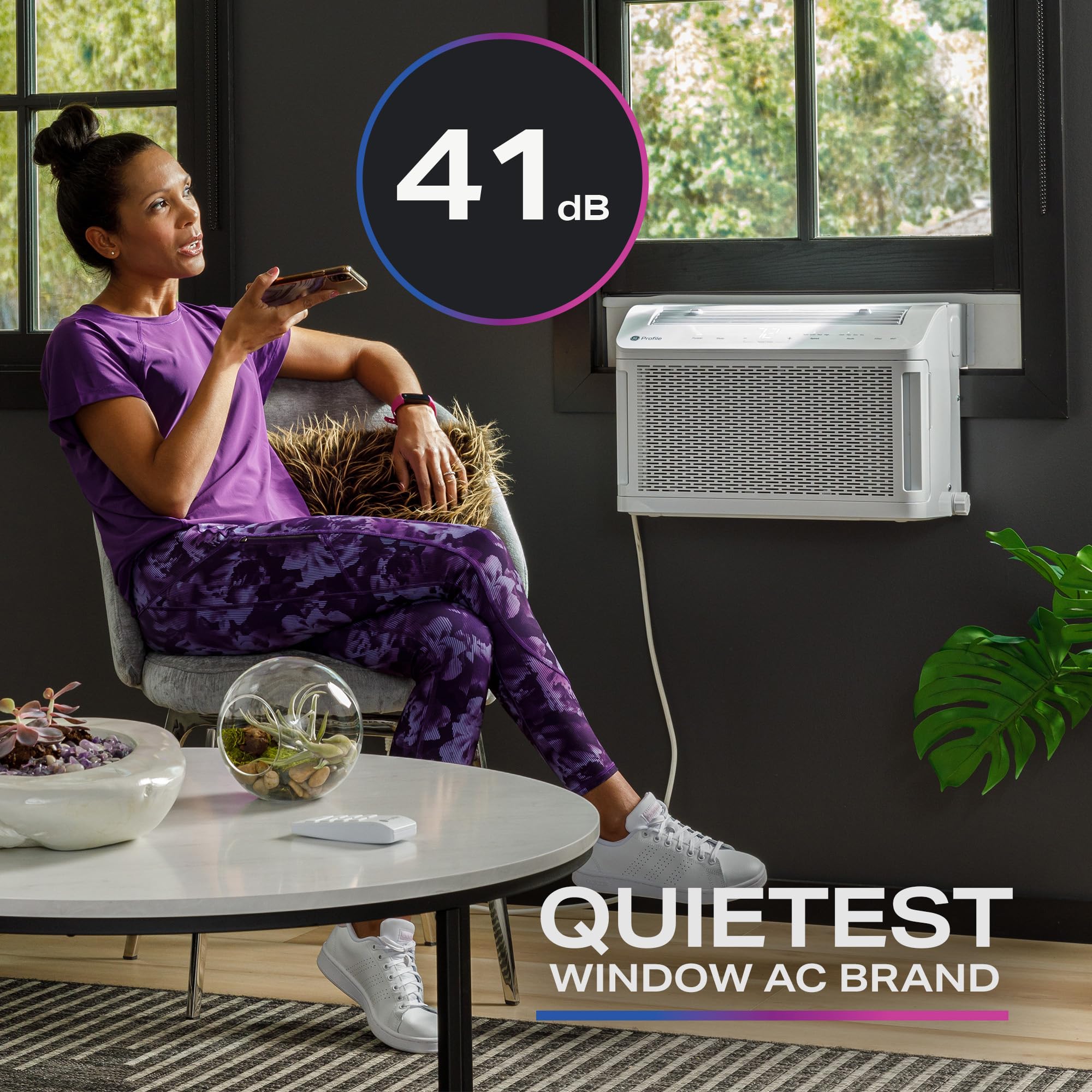 GE Profile ClearView Window Air Conditioner Unit - Ultra Quiet, Energy Efficient Cooling For 350 Sq Ft, Smart Home Ready
