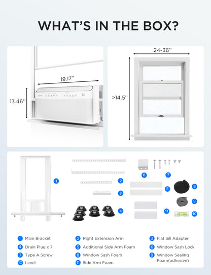 Midea U Smart Inverter Window AC 12,000 BTU - Ultra Quiet U Shaped Design Alexa Google Assistant Compatible